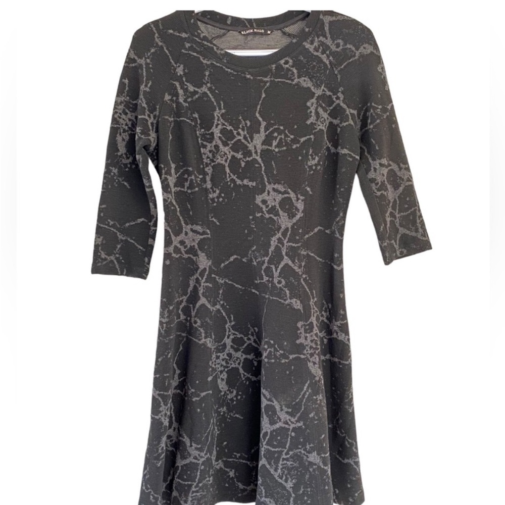 Black Halo Midi Dress - Black and Gray